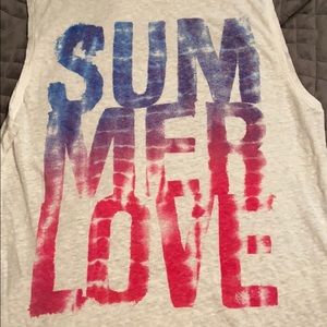 Sleeveless tank muscle tee summer love
